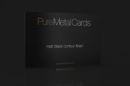 Pure Metal Cards matt black contour copper business card