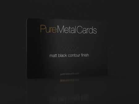 Pure Metal Cards matt black contour copper business card