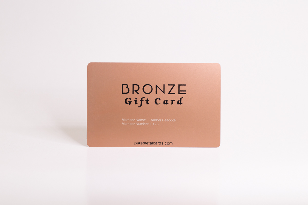 bronze metal card by Pure Metal Cards