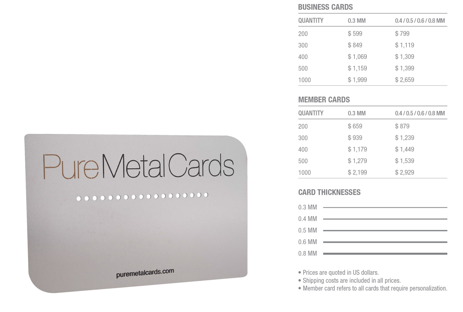 pure-metal-cards-standard-stainless-steel-cards-pricing-table