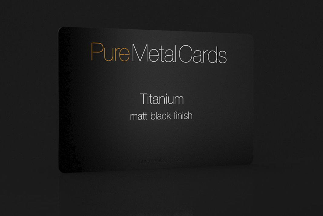 Matt Black Titanium Cards PURE METAL CARDS