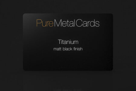 Matt black titanium business card. PureMetalCards.