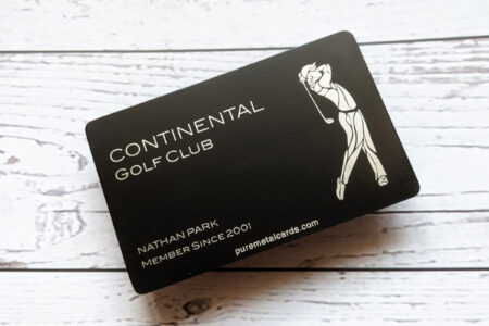 Pure Metal Cards matt black titanium member card - golf club