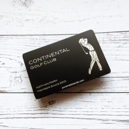 Pure Metal Cards matt black titanium member card - golf club