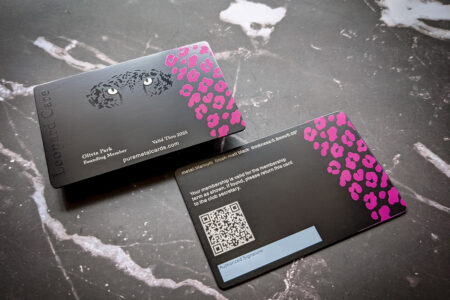 Pure Metal Cards matt black titanium metal member card - big cat