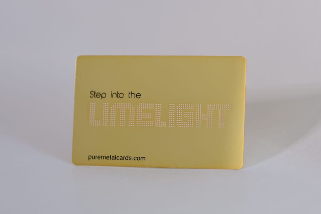 Pure Metal Cards brass gold mirror business card