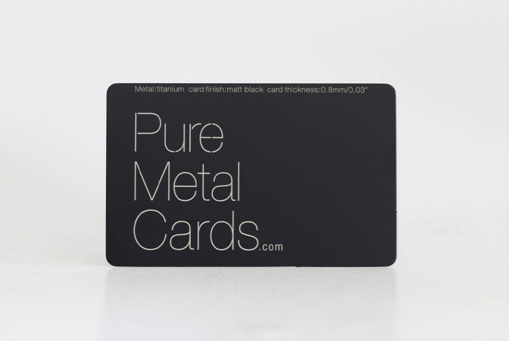 Matt black titanium business cards