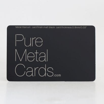 Matt black titanium business cards