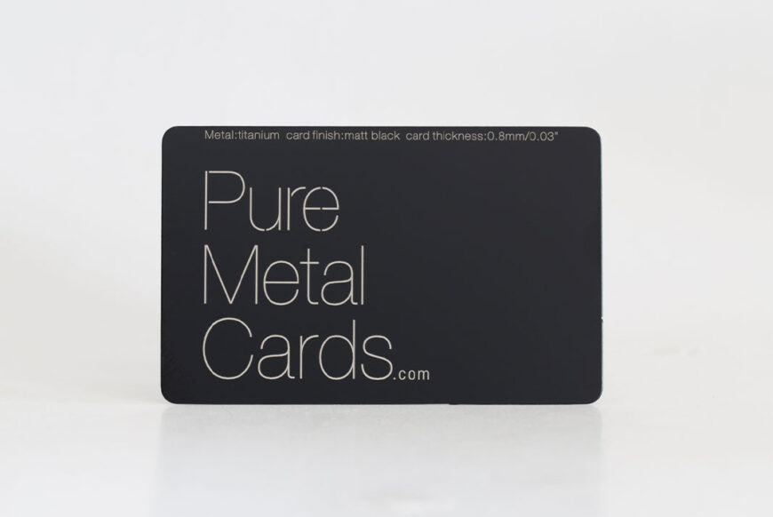 Matt black titanium business cards