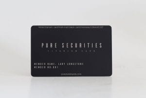 Pure Metal Cards matt black titanium membership card