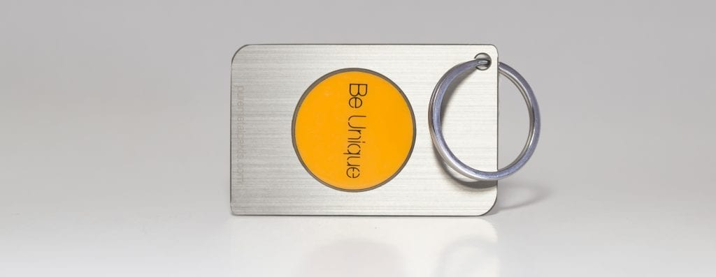 Pure Metal Cards brushed stainless steel keychain NFC card