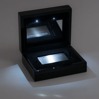 Pure Metal Cards deluxe oak presentation case
