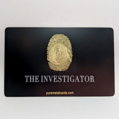 Pure Metal Cards matt black brass metal business card