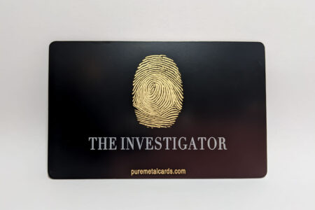 Pure Metal Cards matt black brass metal business card