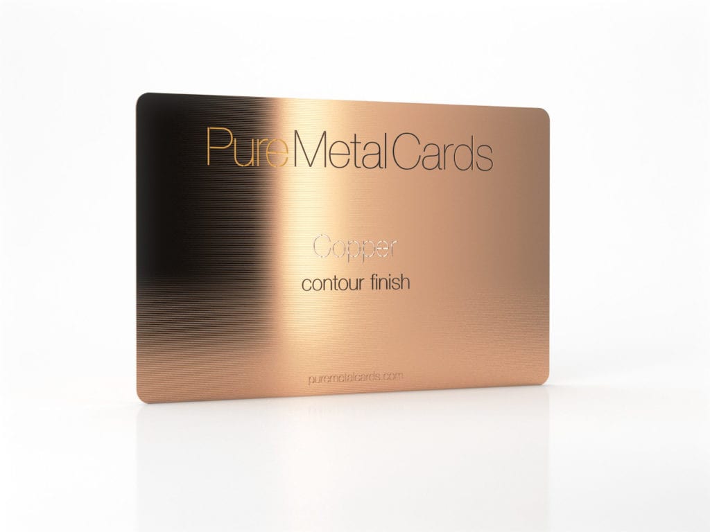 Pure Metal Cards contour copper business card