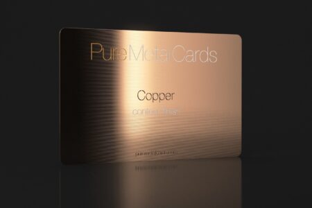 Pure Metal Cards contour copper business card