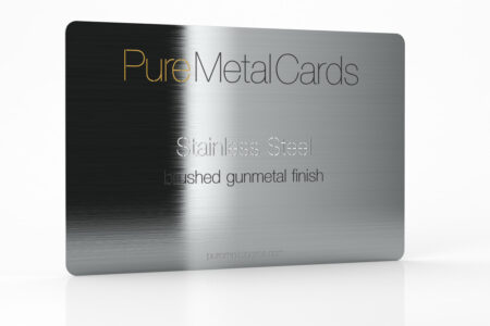 Pure Metal Cards brushed gun metal gray stainless steel card