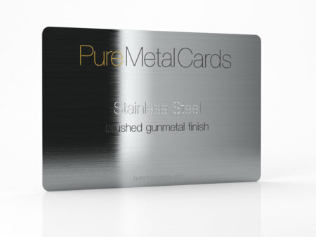 Pure Metal Cards brushed gun metal gray stainless steel card Pure Metal Cards brushed gun metal gray stainless steel card