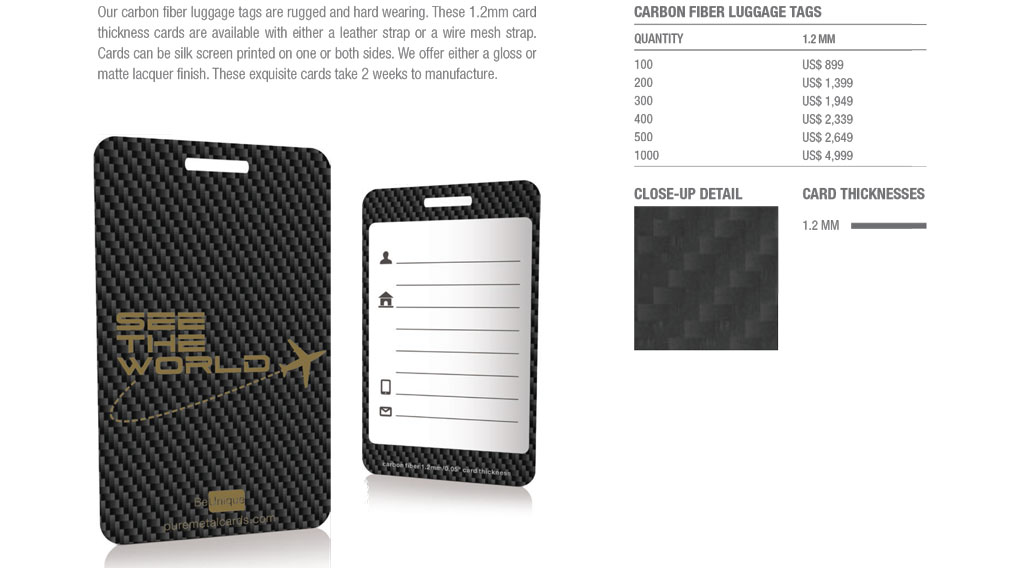 Carbon Fiber Luggage Tags