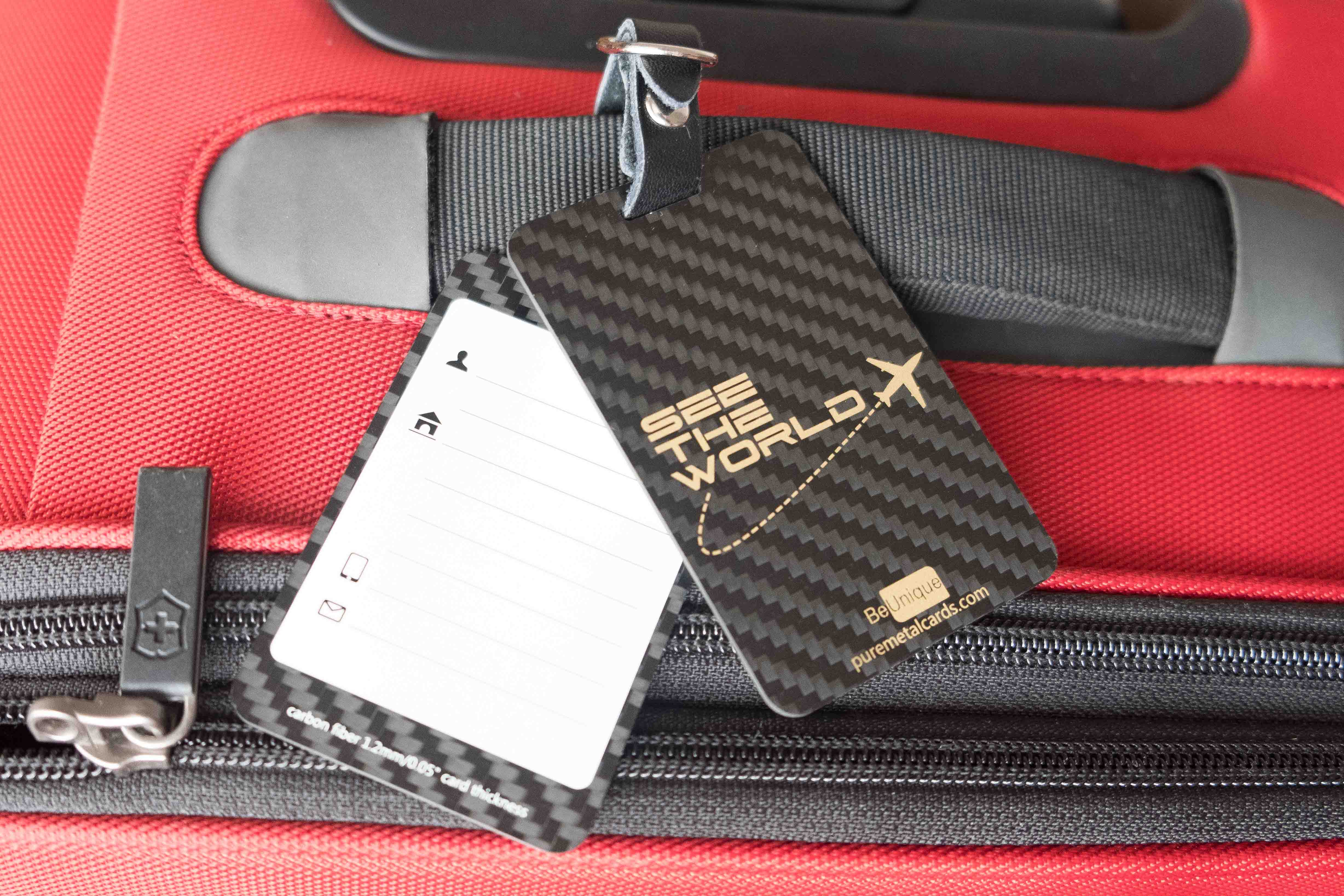 Carbon Fiber Luggage Tags PURE METAL CARDS