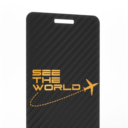 Carbon Fiber Luggage Tags Pure Metal Cards