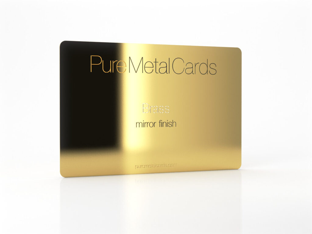 Pure Metal Cards mirror gold brass business card