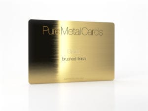 Pure Metal Cards brushed gold brass business card
