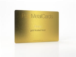 Pure Metal Cards frosted gold brass business card