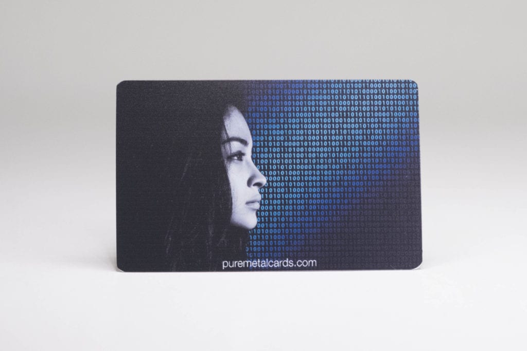 Pure Metal Cards color photo business card
