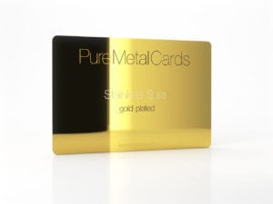 Pure Metal Cards gold plated stainless steel business card