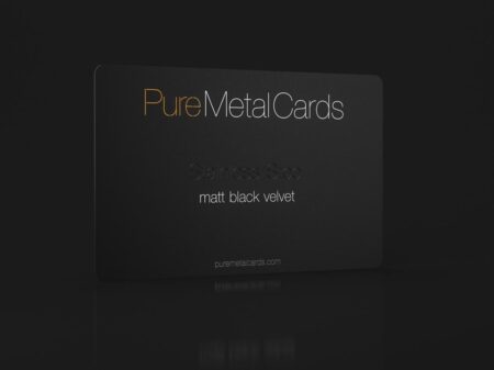 PureMetalCards: Matt black velvet stainless steel card with a luxurious touch.