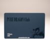 Matt black metal card; Pure Dragon Club VIP member card. Features a dragon design and smooth matt black touch.