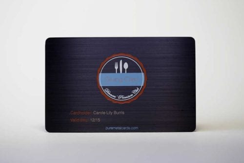 Matt Black Brushed Stainless Steel Cards