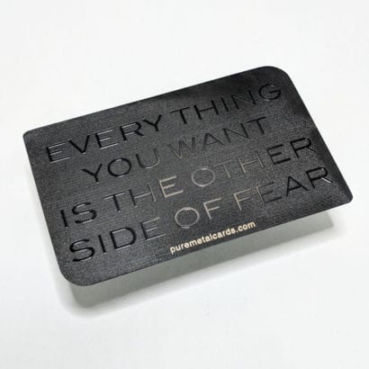 Pure Metal Cards matt black prism brass card