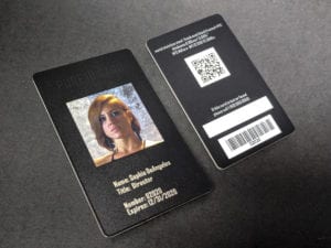 Pure Metal Cards matt black frosted metal Photo ID card