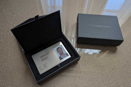 Pure Metal Cards metal id card with presentation case