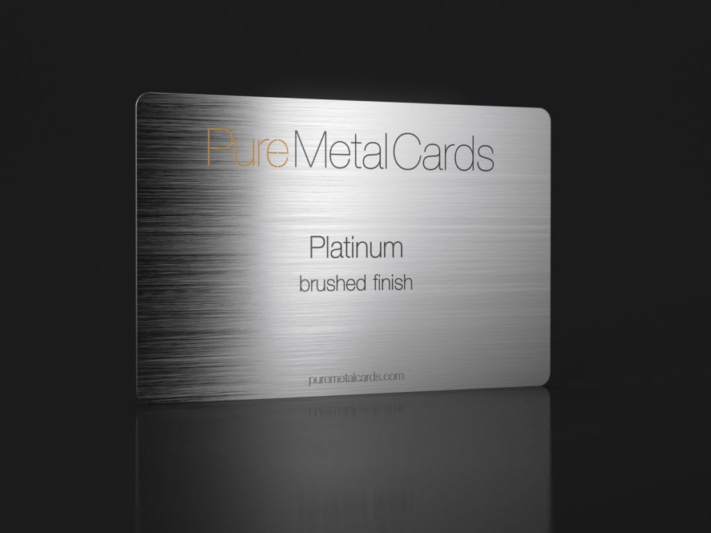 Pure Metal Cards platinum business card