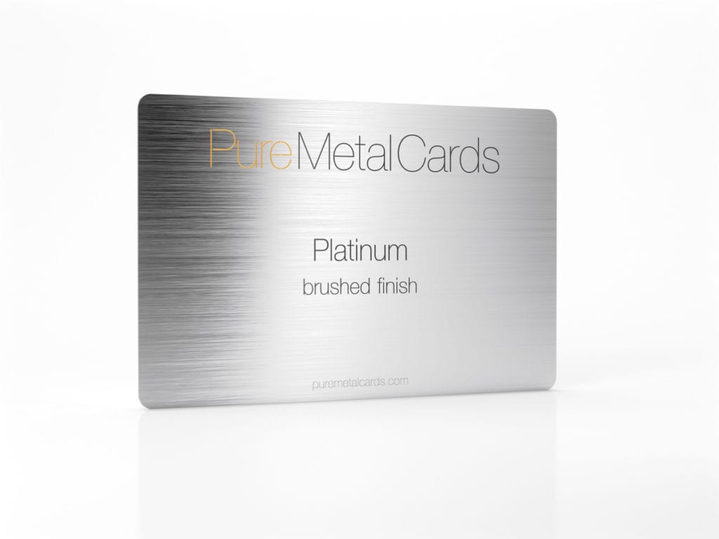 Pure Metal Cards platinum business card