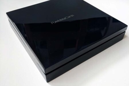 Black luxury wood presentation case by PureMetalCards.