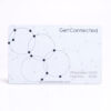 White titanium card featuring a minimalist design. "Get Connected" and "VIP Member" are visible.