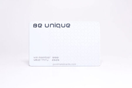 White titanium VIP member card with "Be Unique" and valid thru 2020.