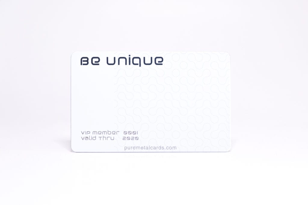 Pure Metal Cards - white titanium member card