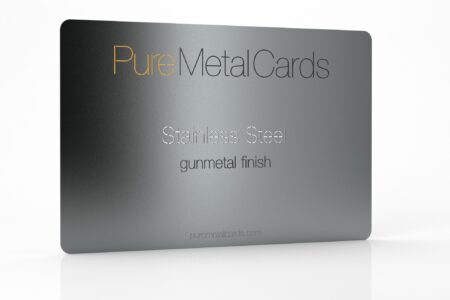 Pure Metal Cards Gunmetal Gray Stainless Steel Card