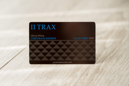 Pure Metal Cards gunmetal gray stainless steel member card