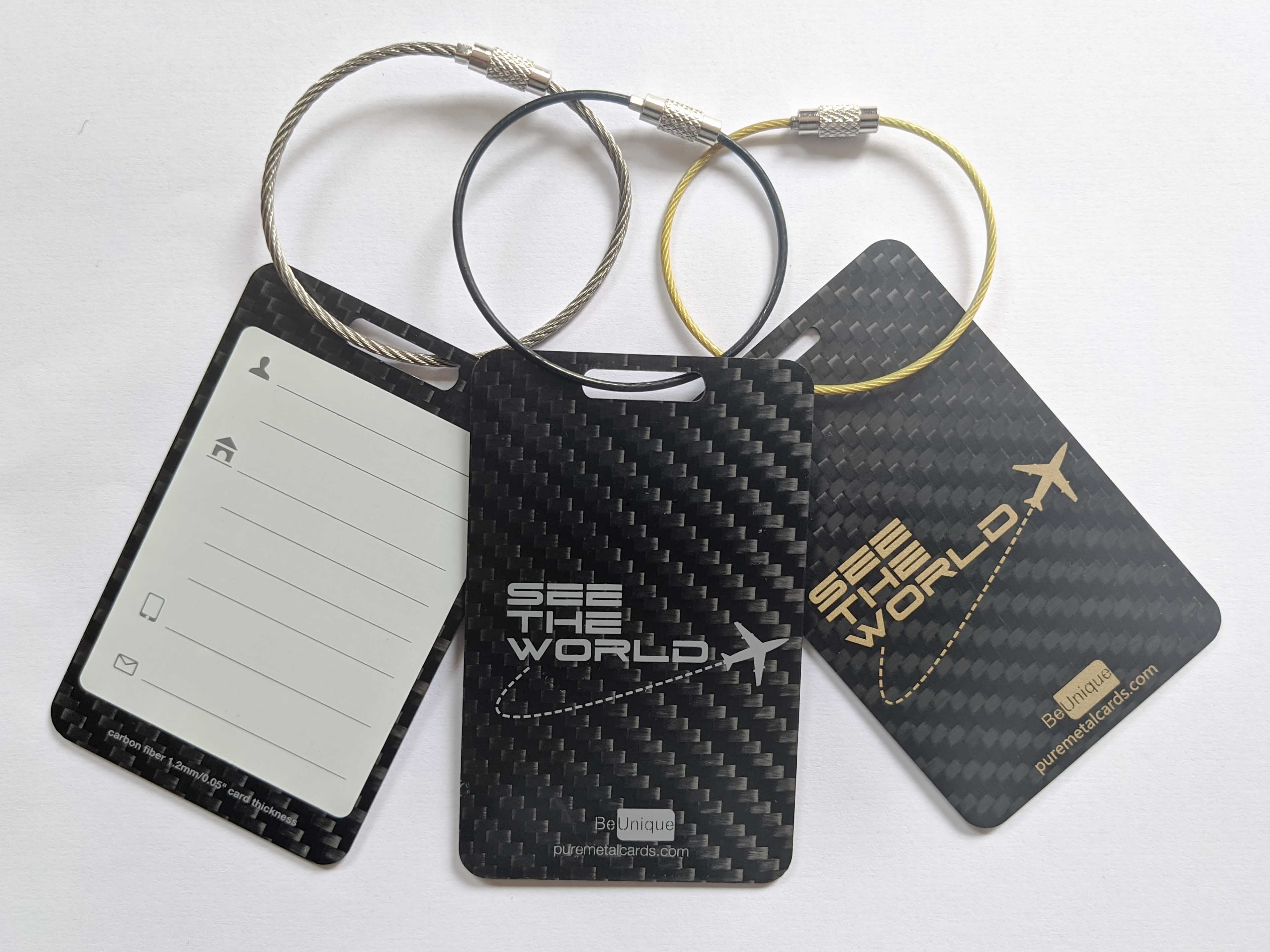 Pure Metal Cards carbon fiber luggage tag