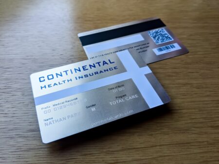 Pure Metal Cards silver prism stainless steel heath ID card Pure Metal Cards silver prism stainless steel heath ID card