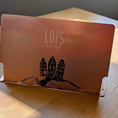 Pure Metal Cards copper prism metal baby invitation card