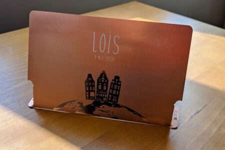 Pure Metal Cards copper prism metal baby invitation card