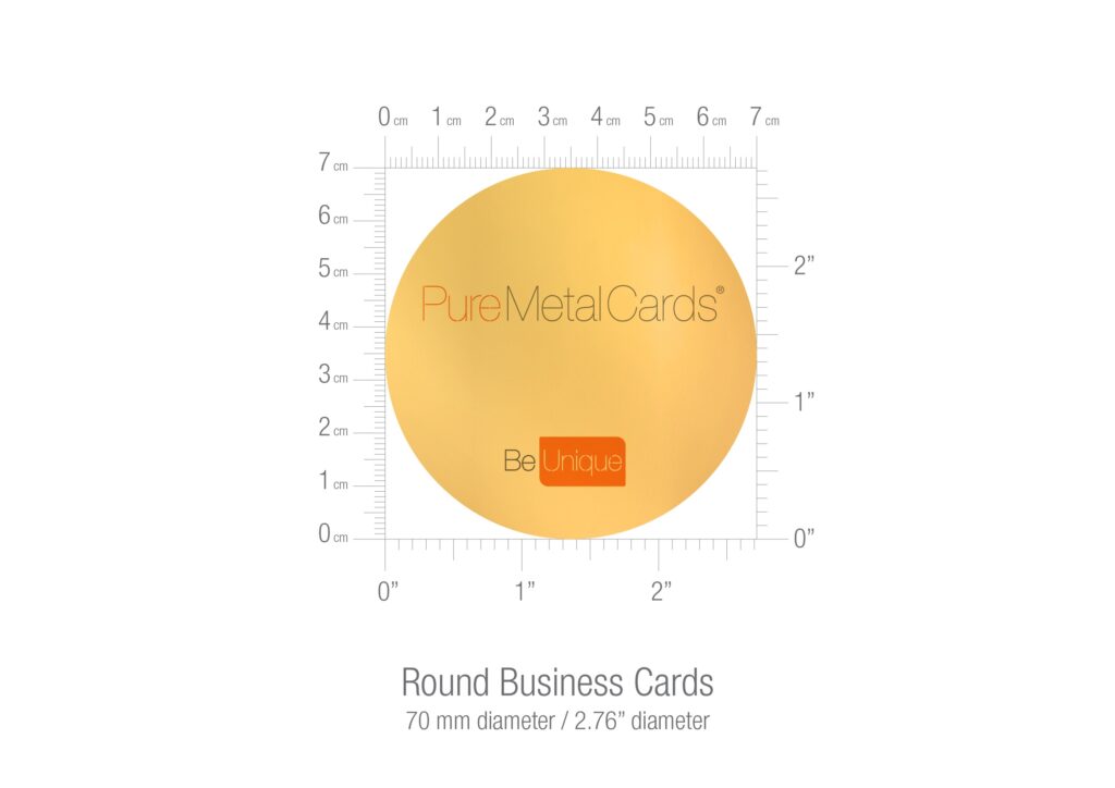 Pure Metal Cards round business card size