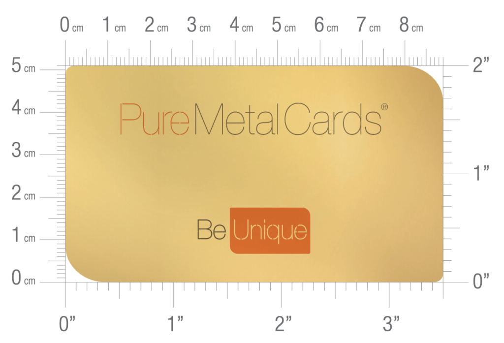 Pure Metal Cards US business card sizing